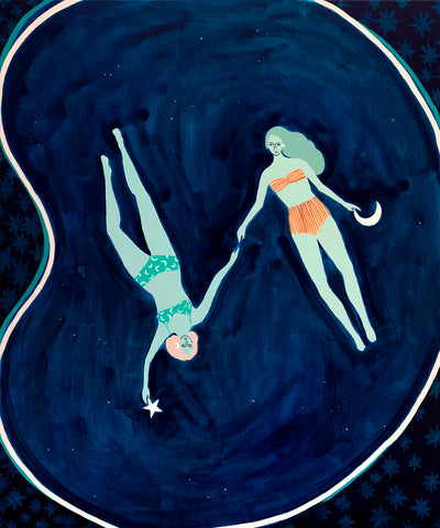 Star Swims - Original Artwork on Canvas by Jen Sievers