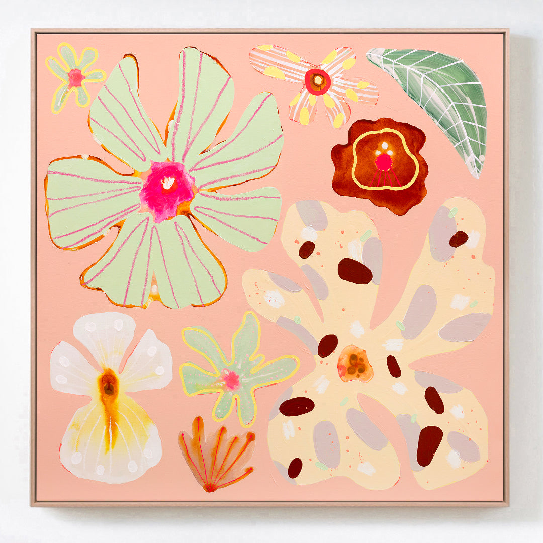 Electric Garden - Original Artwork on Canvas by Jen Sievers