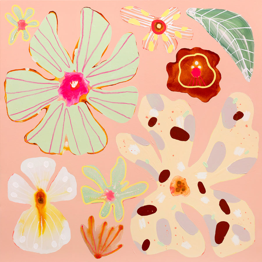 Electric Garden - Original Artwork on Canvas by Jen Sievers