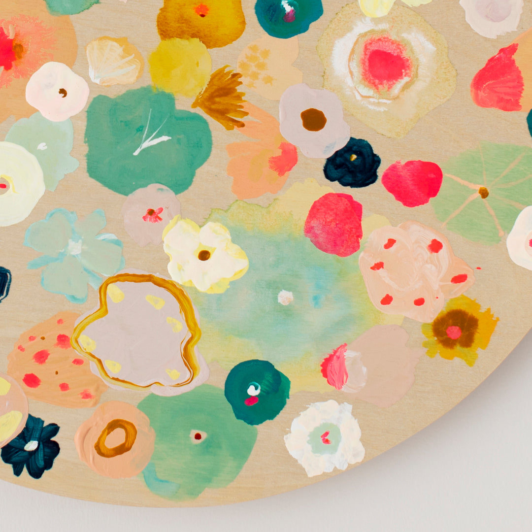 Face Kisses - Original Artwork on Wood Panel by Jen Sievers