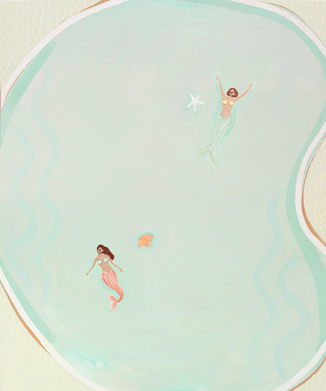 I Dreamed We Were Mermaids - Original Artwork on Canvas by Jen Sievers