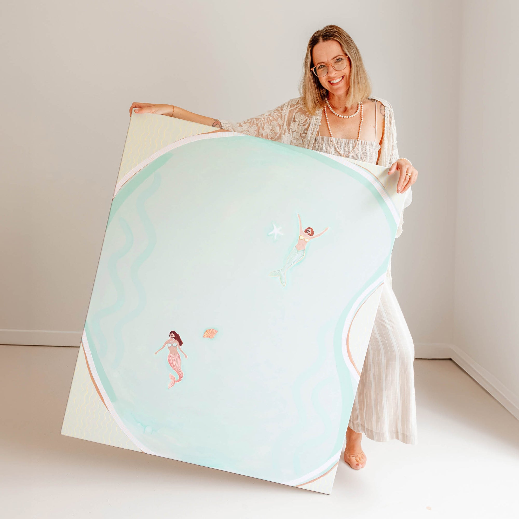 I Dreamed We Were Mermaids - Original Artwork on Canvas by Jen Sievers