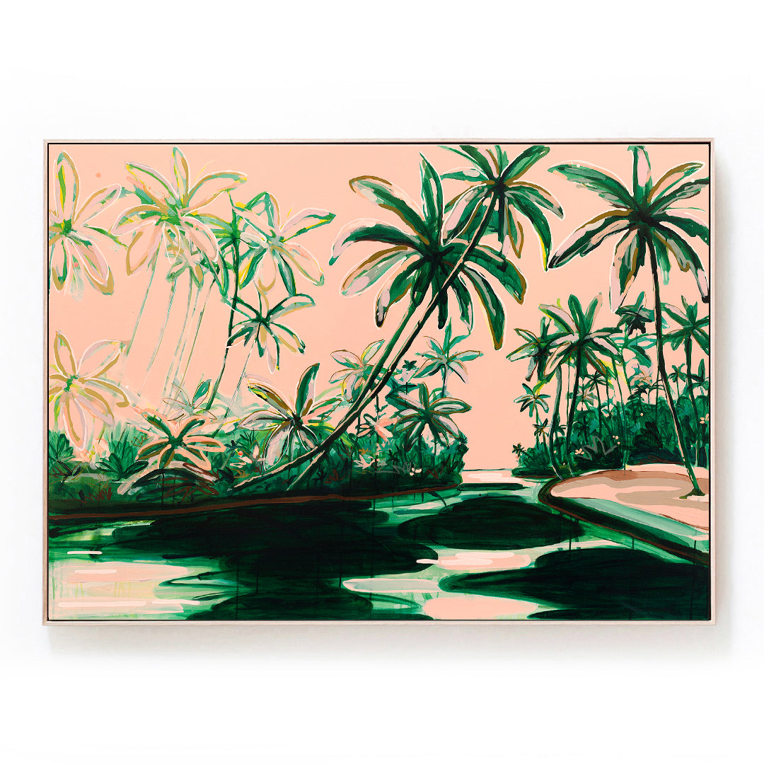 Palm River - Original Artwork on Canvas by Jen Sievers