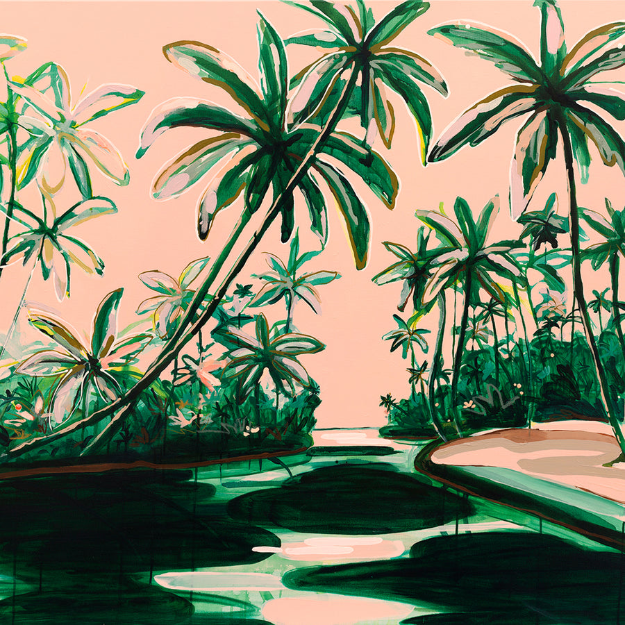 Palm River - Original Artwork on Canvas by Jen Sievers