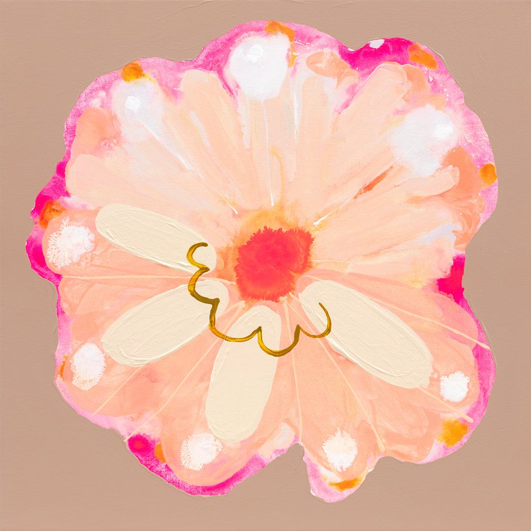 Peach Fizz - Original Artwork on Canvas by Jen Sievers