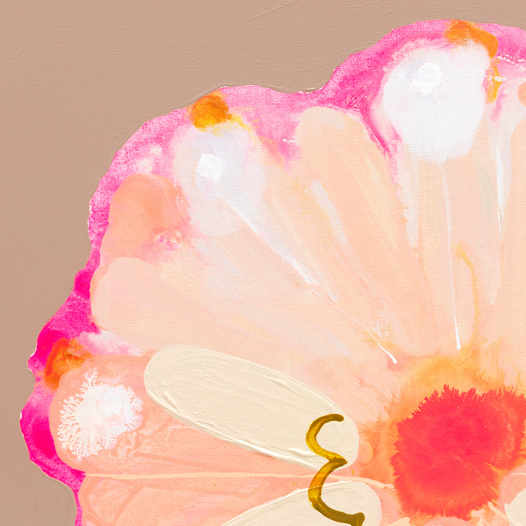 Peach Fizz - Original Artwork on Canvas by Jen Sievers