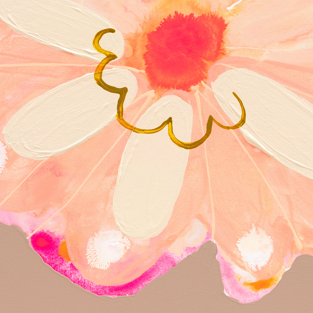 Peach Fizz - Original Artwork on Canvas by Jen Sievers