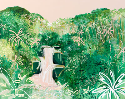 See Me Shine (Tegenungan Waterfall Bali) - Original Artwork on Canvas by Jen Sievers