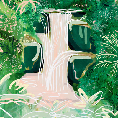 See Me Shine (Tegenungan Waterfall Bali) - Original Artwork on Canvas by Jen Sievers