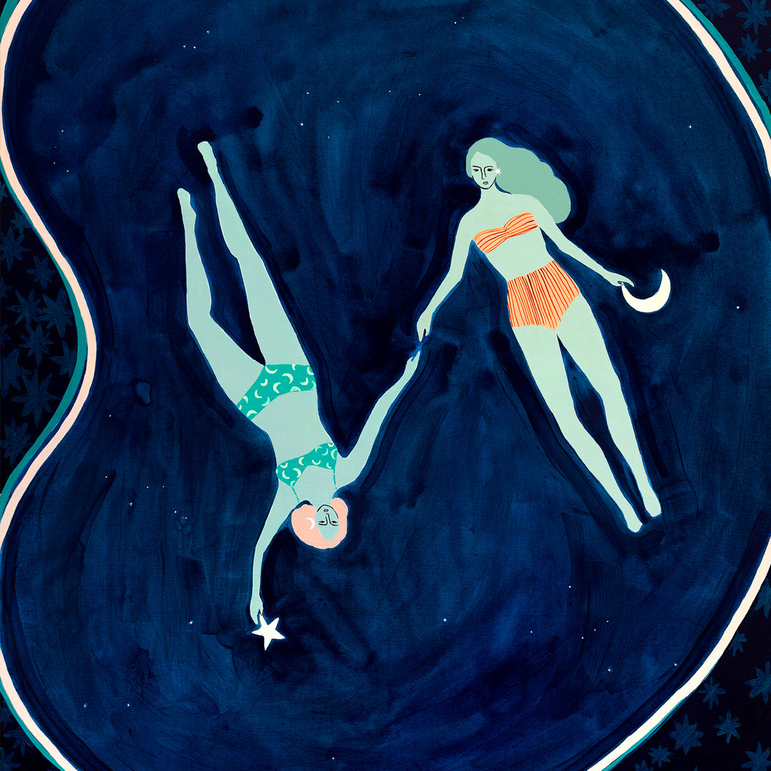 Star Swims - Original Artwork on Canvas by Jen Sievers