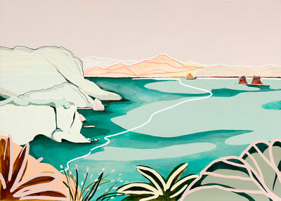 Stingray Bay (Hahei, Coromandel) - Original Artwork on Canvas by Jen Sievers