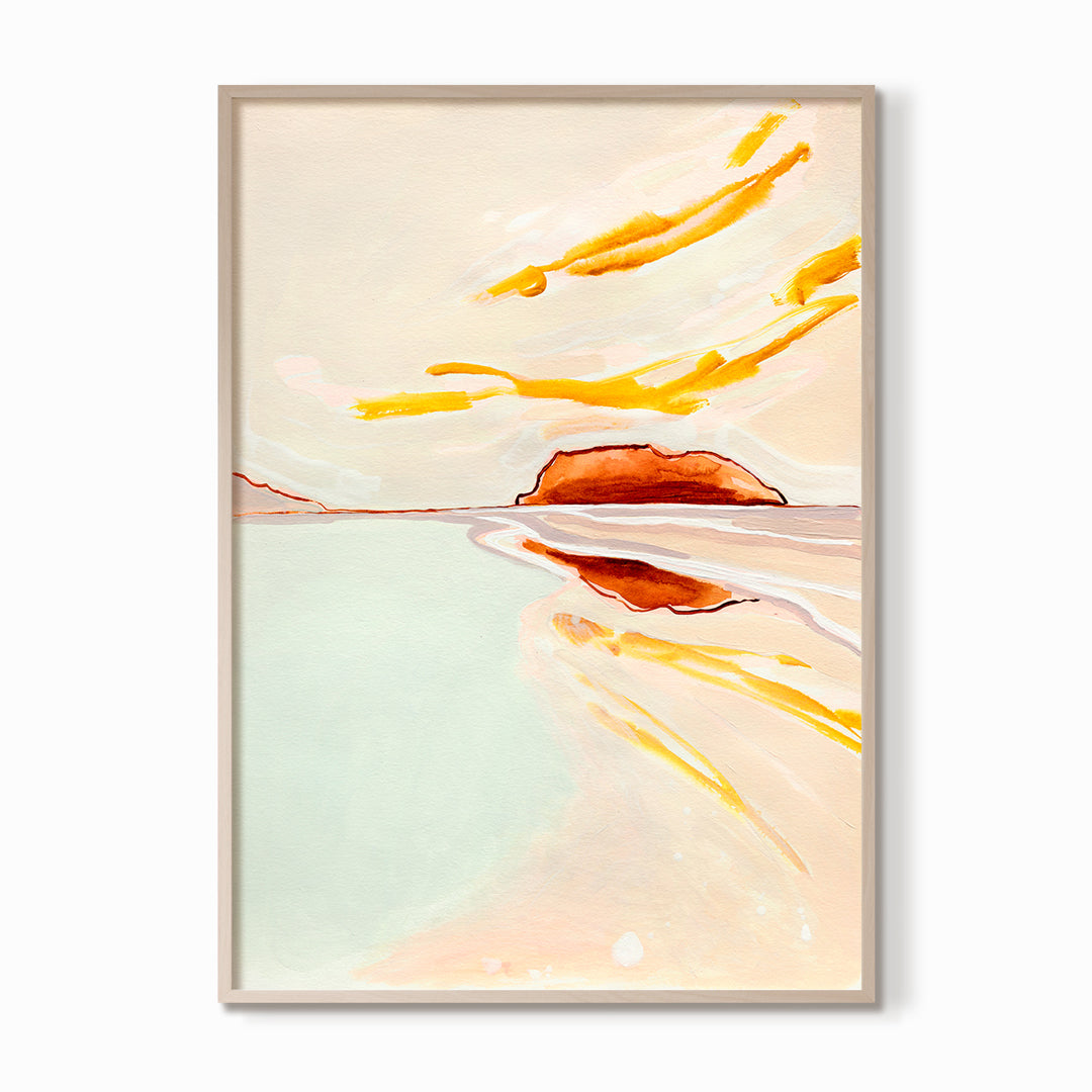 Whangamata Glow - Original Artwork on Paper by Jen Sievers