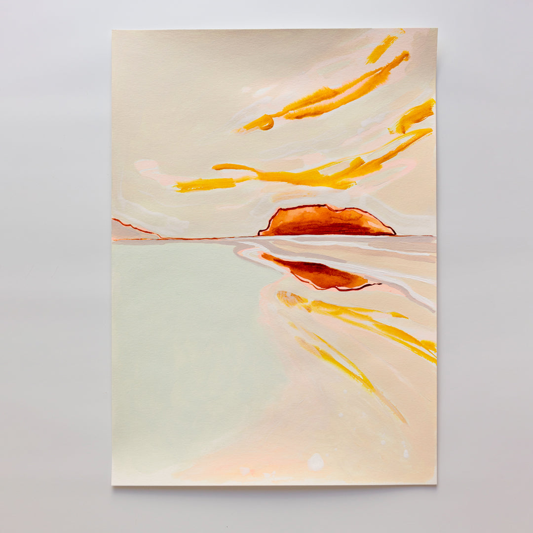 Whangamata Glow - Original Artwork on Paper by Jen Sievers