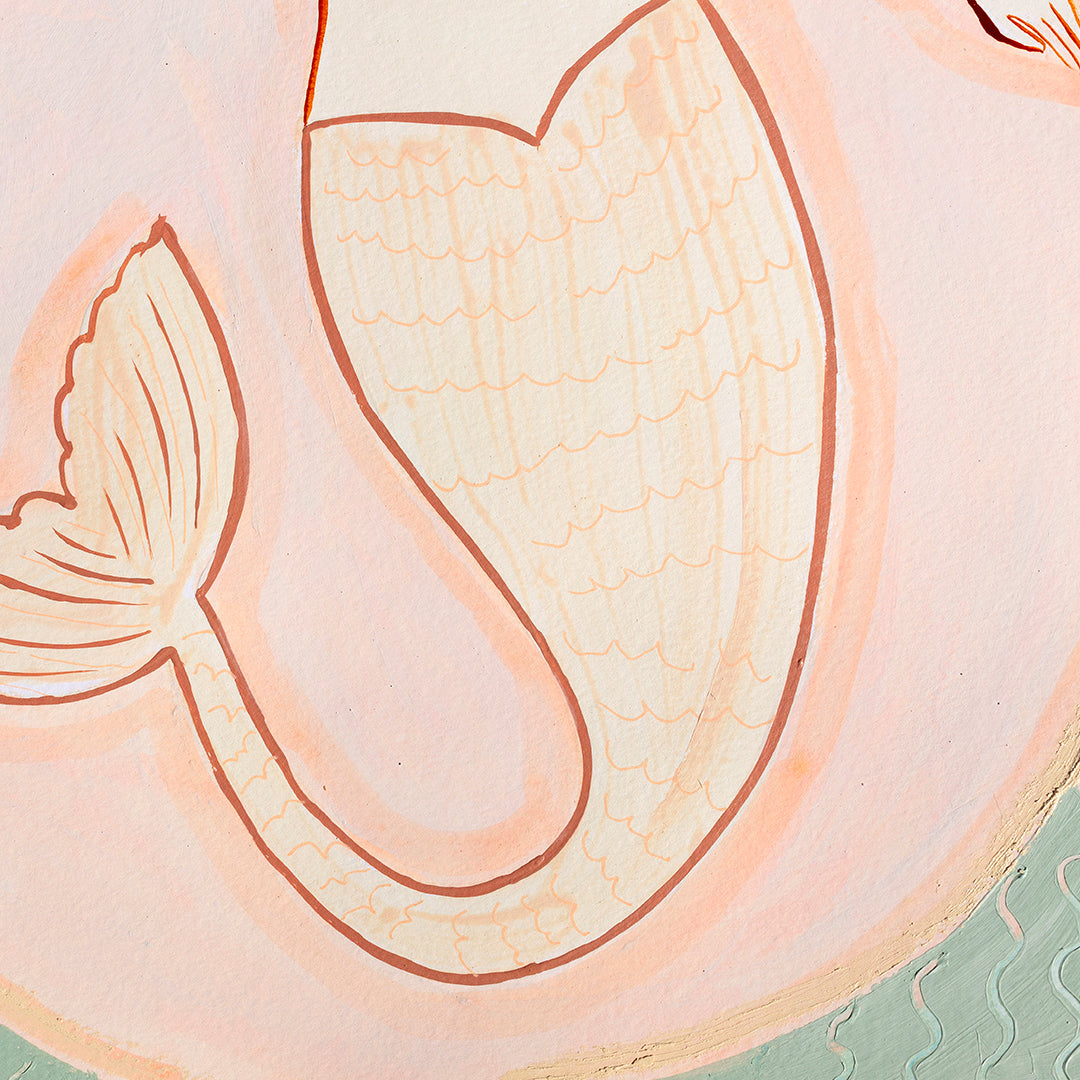 Coral Tailed Mermaid Art Print