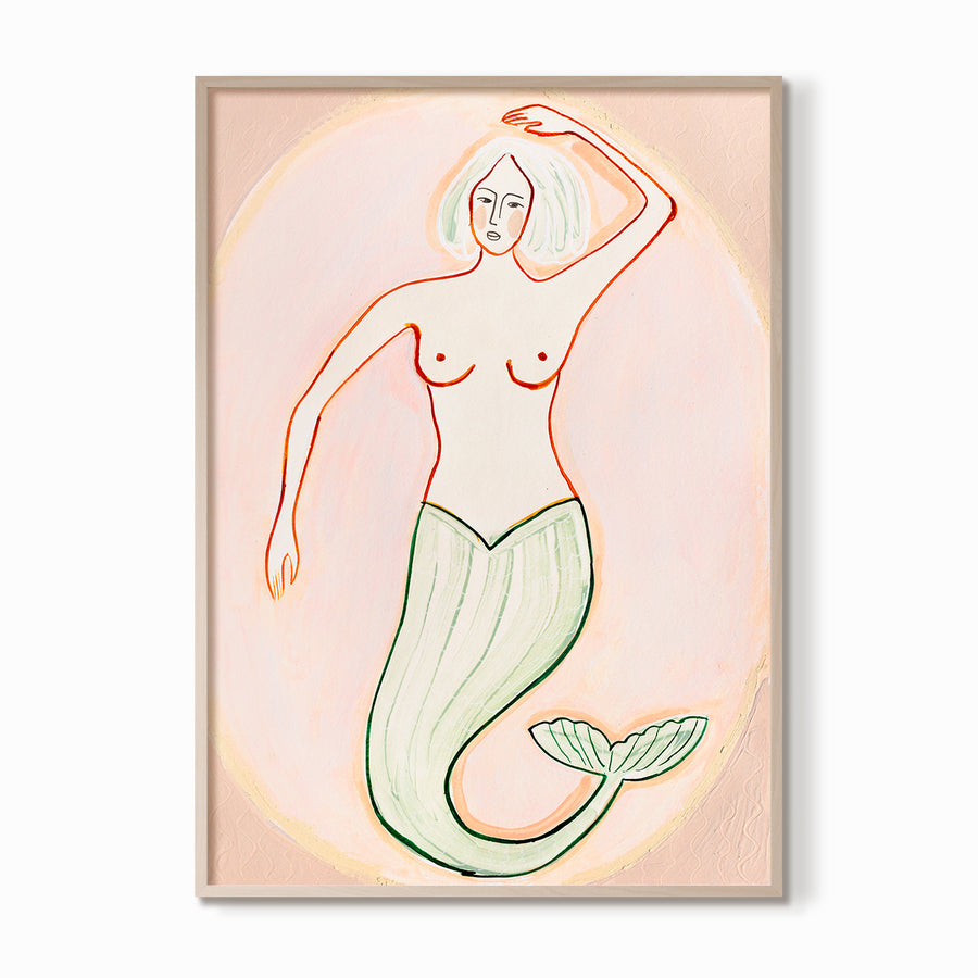 Sage Tailed Mermaid Art Print A4