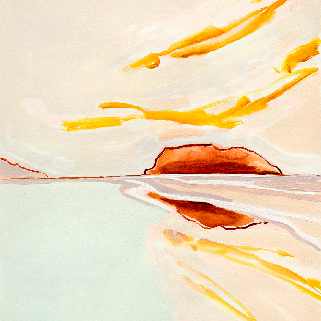 Whangamata Glow - Original Artwork on Paper by Jen Sievers