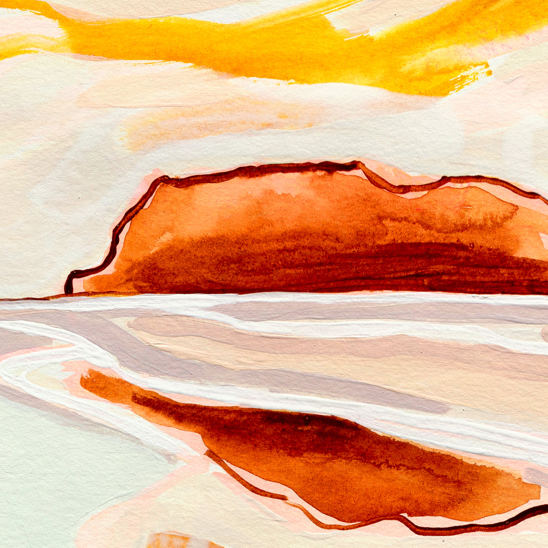 Whangamata Glow - Original Artwork on Paper by Jen Sievers