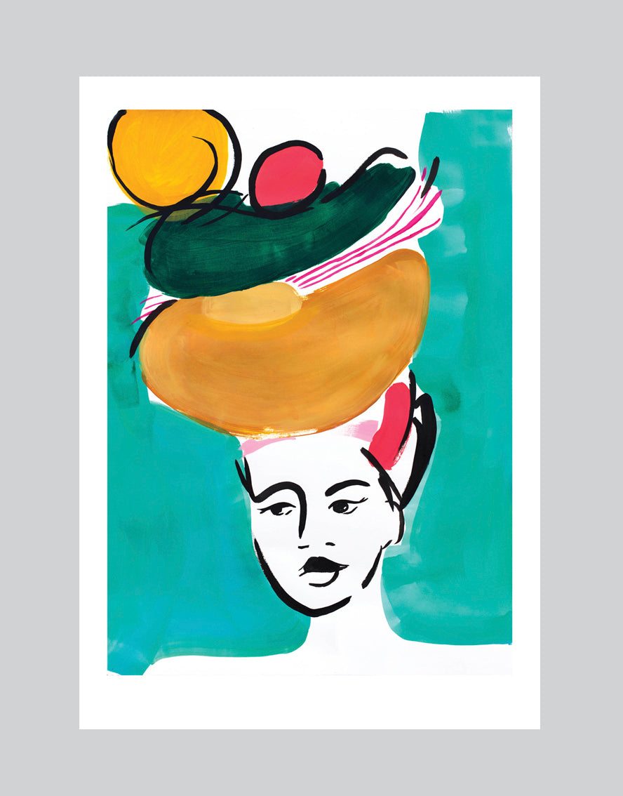 Malia Teal and Marmalade' Art Print