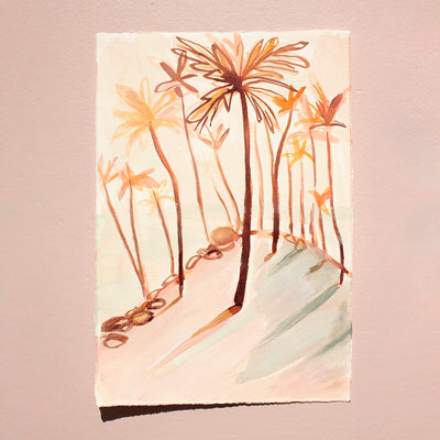 Coconut Tree Hill - Original Artwork on Paper by Jen Sievers